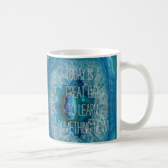 Mineralagatkristallbild för blått geode Sten Kaffemugg (Höger)