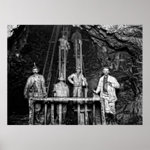 Mineralarbetare i Quincy Mine c. 1890 Poster
