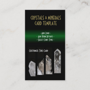 Mineraler - Vita kvartshämmande kristaller Visitkort