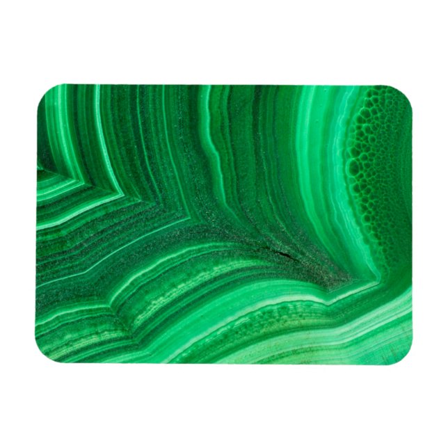 Mineralisk Bright grönt Malachite Magnet (Horisontell)