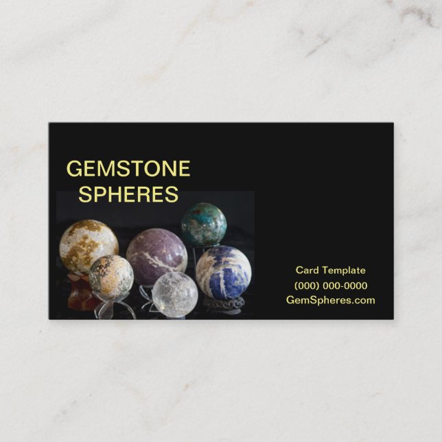 Mineraliska Spheres - GemstoneSpheres Visitkort (Framsida)