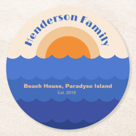 Mineralistisk havssolnedgång underlägg papper rund