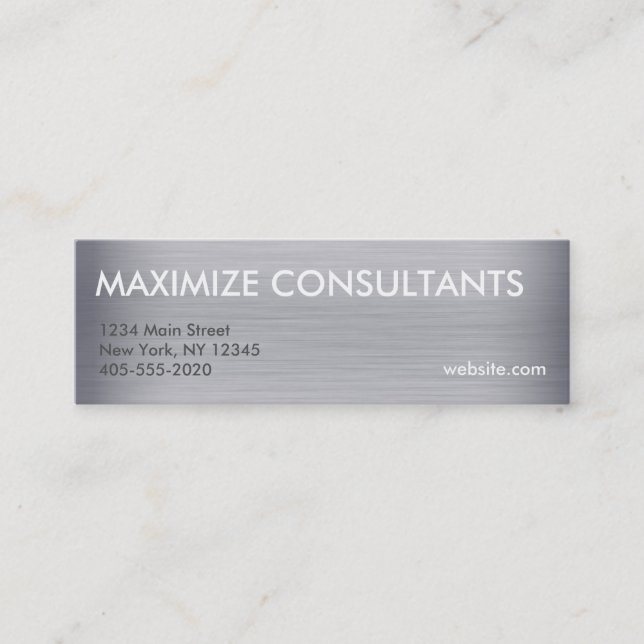 Mineralkort för titan metall struktur mini visitkort (Framsida)