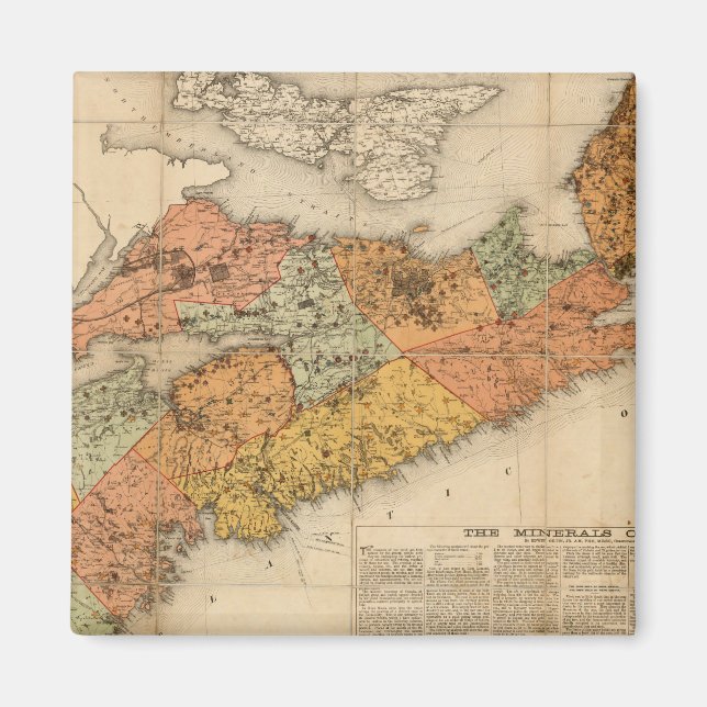 Mineralmineral karta i Nova Scotia Magnet (Framsidan)