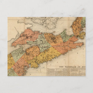 Mineralmineral karta i Nova Scotia Vykort