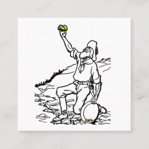 Mineralprospektör för gammal Guld Fyrkantigt Visitkort