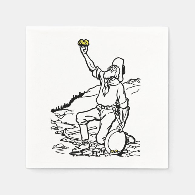 Mineralprospektör för gammal Guld Pappersservett (Framsidan)