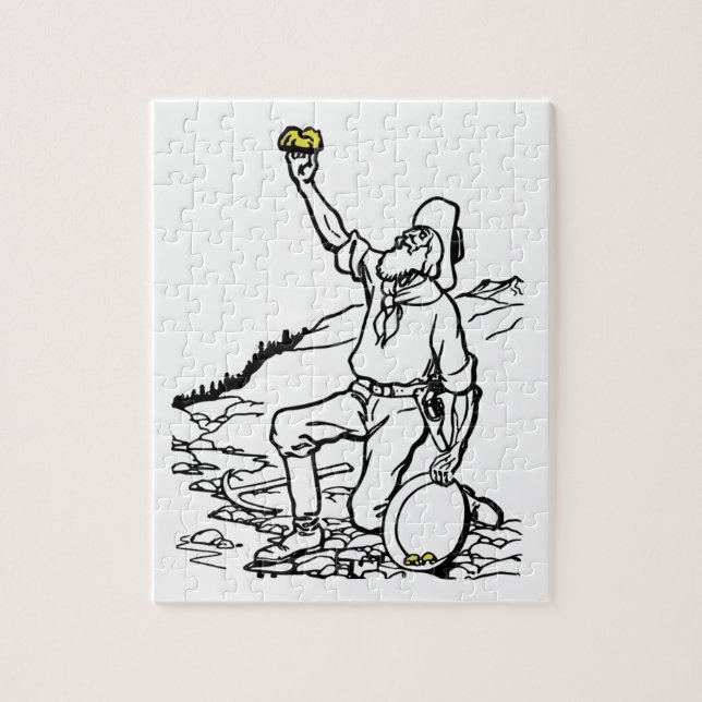 Mineralprospektör för gammal Guld Pussel (Vertikal)