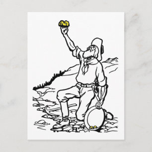 Mineralprospektör för gammal Guld Vykort
