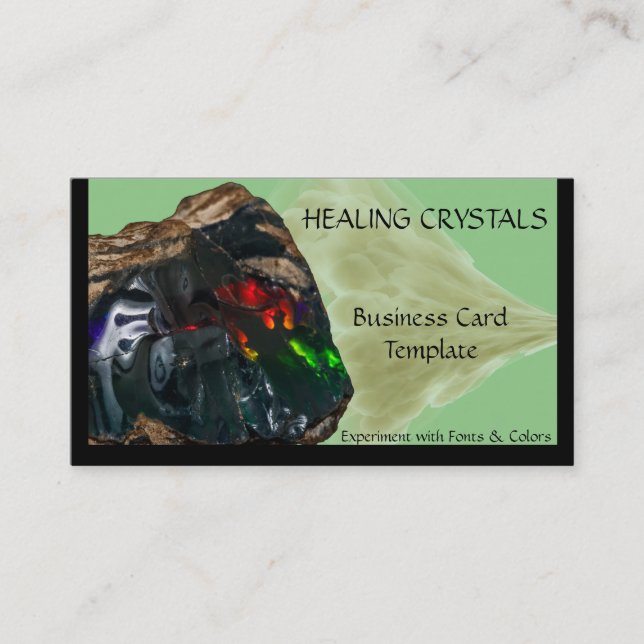 Minerals Crystal Healing Opal Visitkort (Framsida)