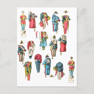 Mineralsoldatens militära manar papper docka vykort