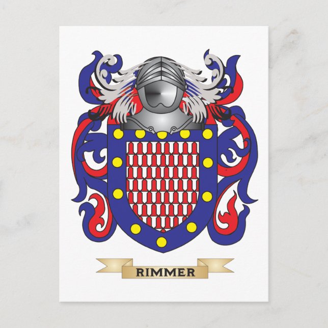 Minermer Jacka av Arm (Family Crest) Vykort (Framsida)