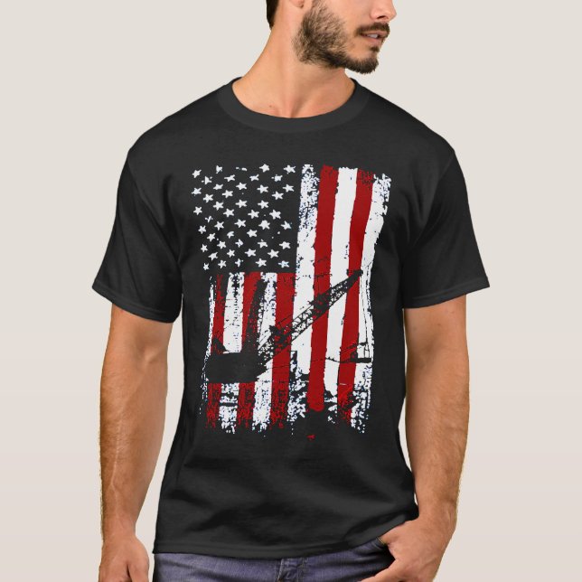 Miners Patriotic American Flag Retro Men Women Min T Shirt (Framsida)