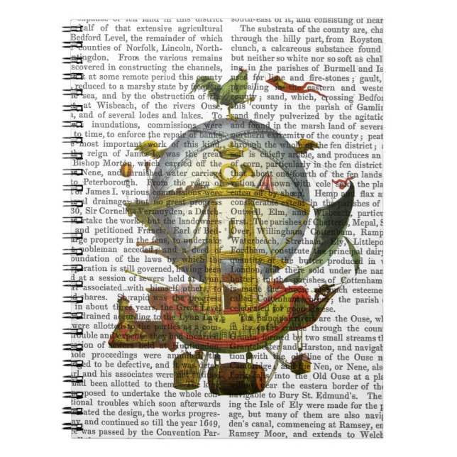 Minerv Luftballong Anteckningsbok Med Spiral (Framsidan)