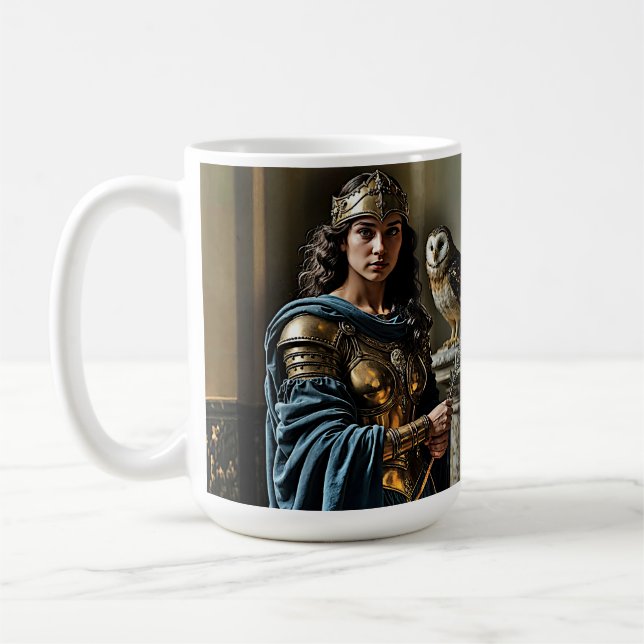 Minerva's Silent Vigil - Roman Goddess Kaffemugg (Vänster)