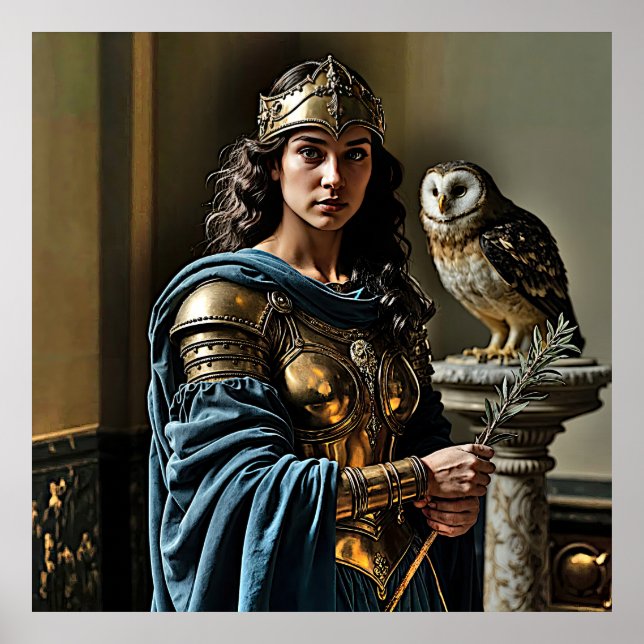 Minerva's Silent Vigil - Roman Goddess Poster (Framsidan)