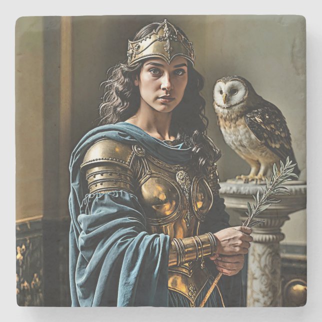 Minerva's Silent Vigil - Roman Goddess Stenunderlägg (Framsidan)