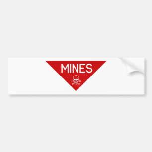 MINES SIGN SIGNAGE SYMBOL BILDEKAL