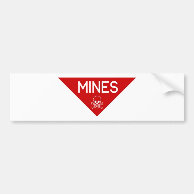 MINES SIGN | SIGNAGE | SYMBOL BILDEKAL (Framsidan)