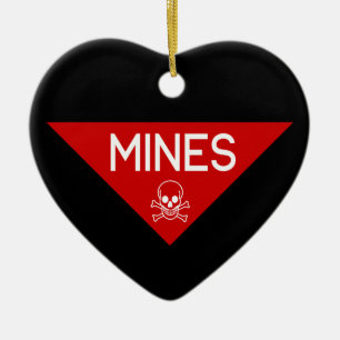 MINES SIGN SIGNAGE SYMBOL JULGRANSPRYDNAD KERAMIK