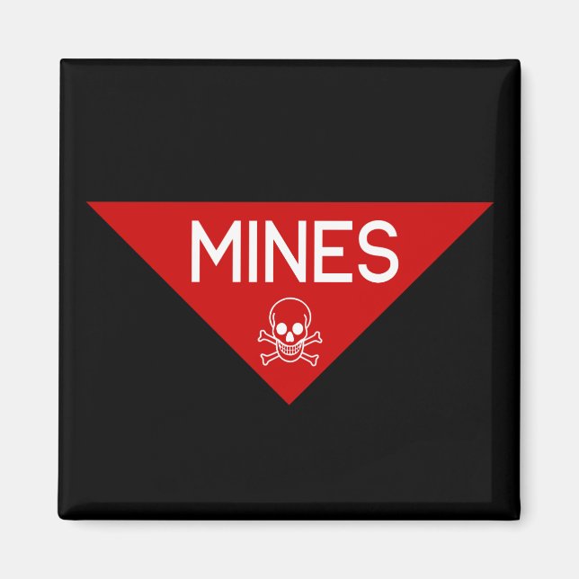 MINES SIGN | SIGNAGE | SYMBOL MAGNET (Framsidan)