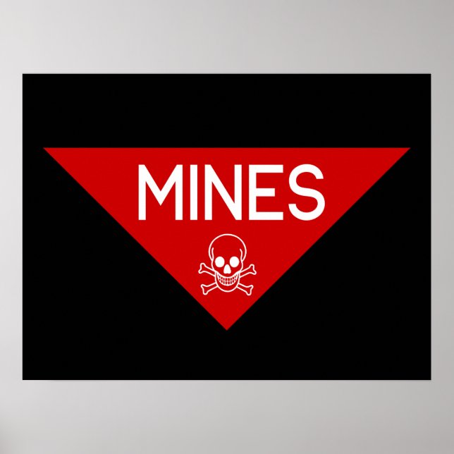 MINES SIGN | SIGNAGE | SYMBOL POSTER (Framsidan)