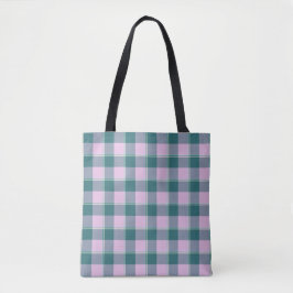 Ming and Melanie Plaid Pink Teal Tygkasse