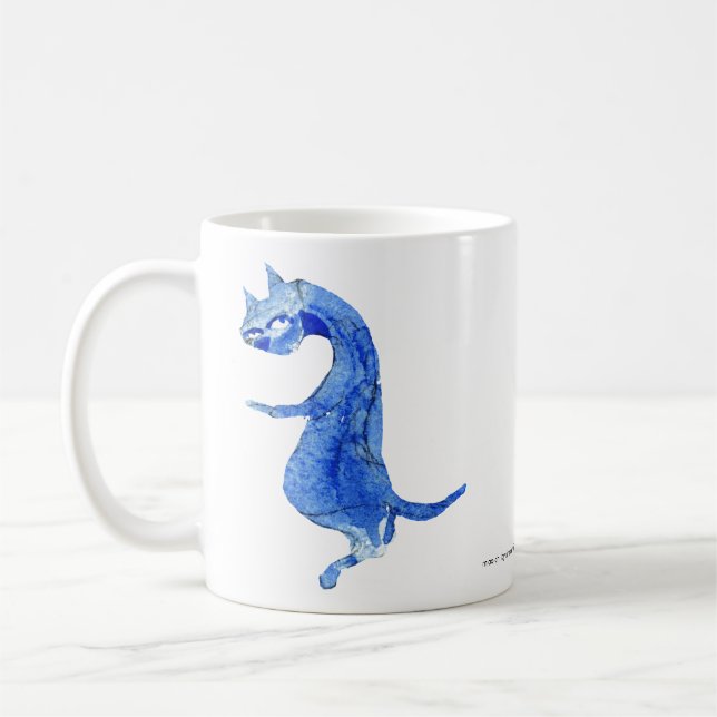 MING Blå Katter - Kobi Akvarell Kaffemugg (Vänster)