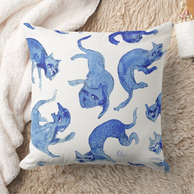Ming Flytande Katter Kudd 20" - Design A Kudde (Filt)