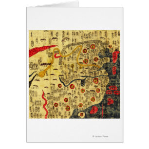 Ming välde, ChinaPanoramic MapChina Hälsningskort