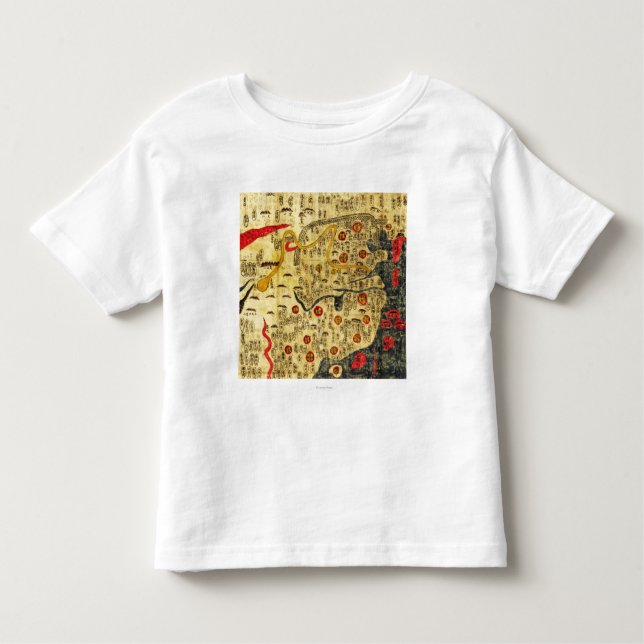 Ming välde, ChinaPanoramic MapChina Tee Shirt (Framsida)