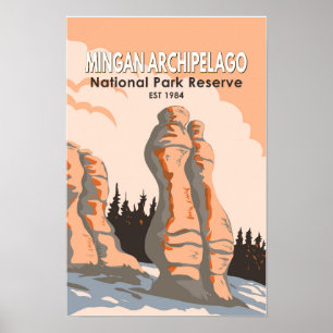 Mingan arkipelago nationalpark reservat Vintage Poster