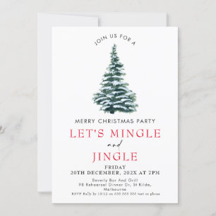 Mingle Jingle Julgran jul Party Inbjudningar