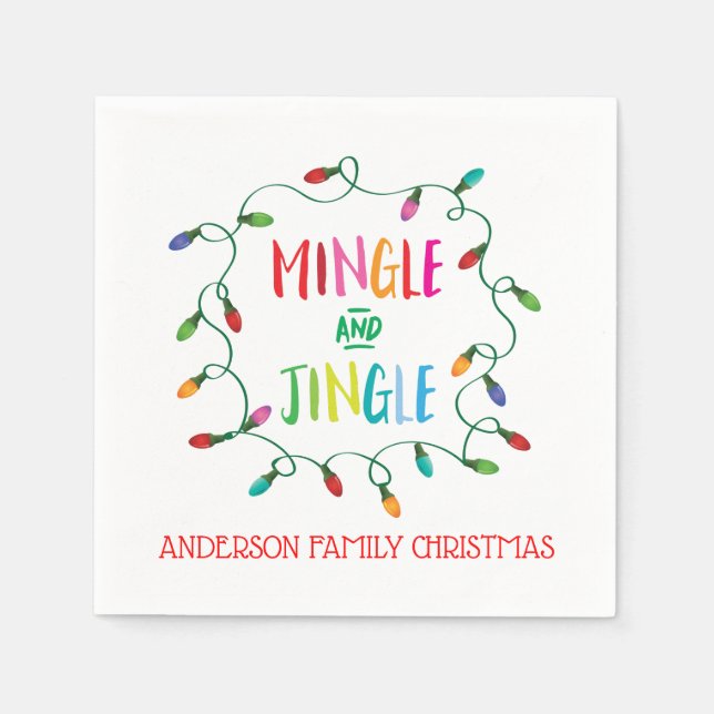 Mingle och Jingle jul Ljus Pappersservett (Framsidan)