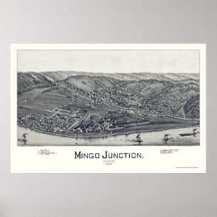 Mingo Junction, OH Panoramic Karta - 1895 Poster