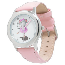 Mini 2 - Barn Rosa läderremsa Armbandsur