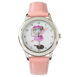 Mini 2 - Barn Rosa läderremsa Armbandsur