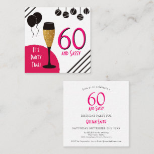MINI 60 Inbjudan till Sassy Artsy Rosa Black Gul