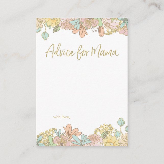 Mini Advice for Mamma Baby Shower-kort Rådkort (Framsida)