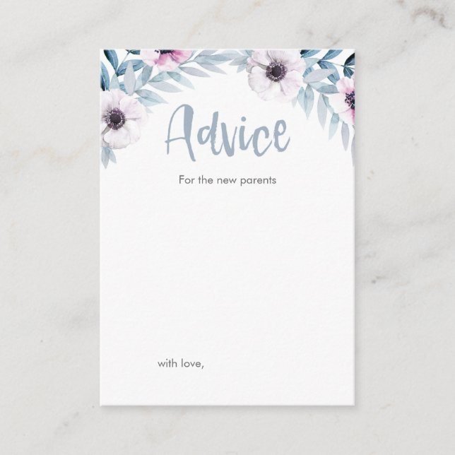 Mini Advice för nya föräldrar Babyvykort Rådkort (Framsida)