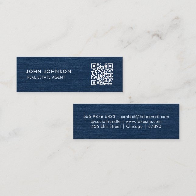 Mini-Affärskort för QR-kod Mini Visitkort (Fram/baksida)