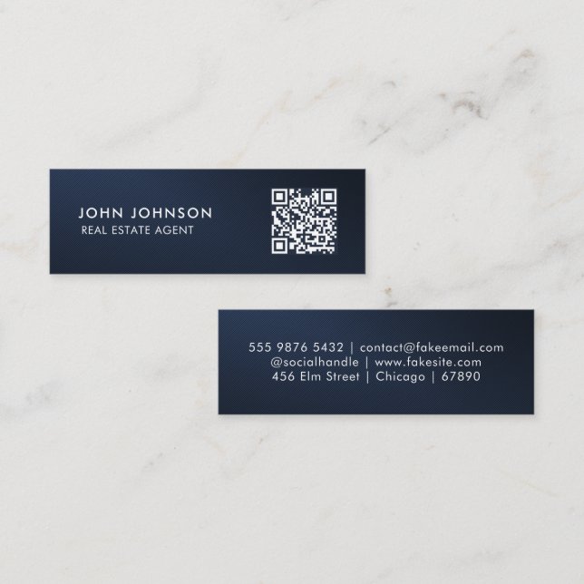 Mini-Affärskort för QR-kod Mini Visitkort (Fram/baksida)