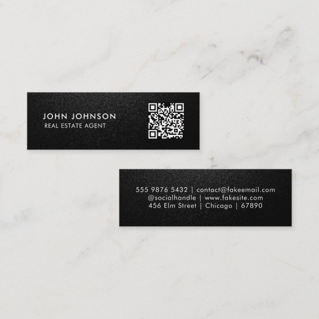 Mini-Affärskort för QR-kod Mini Visitkort (Fram/baksida)