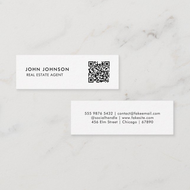 Mini-Affärskort för QR-kod Mini Visitkort (Fram/baksida)