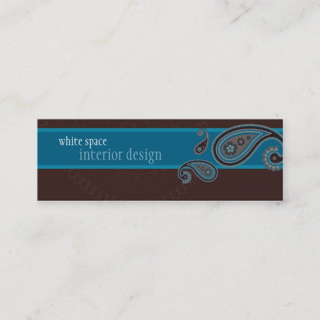 MINI-AFFÄRSKORT: paisley 1 Mini Visitkort (Framsida)
