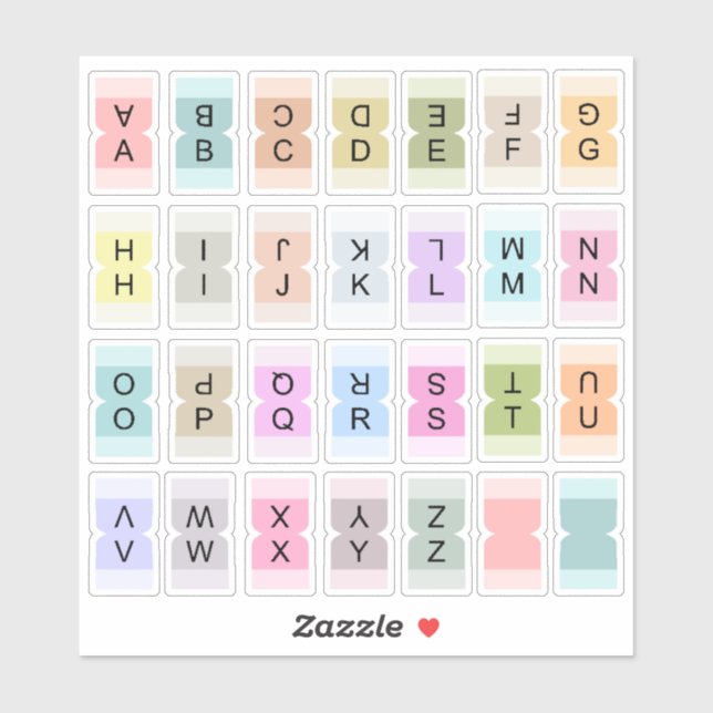 Mini Alfabet Index Flik Delare Bujo Etikett  (Ark)