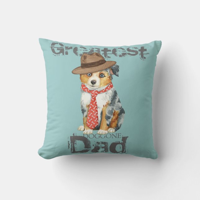 Mini American Shepherd Pappa Kudde (Framsida)