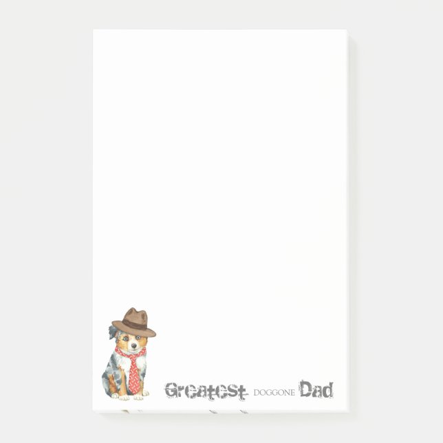 Mini American Shepherd Pappa Post-it Block (Framsida)