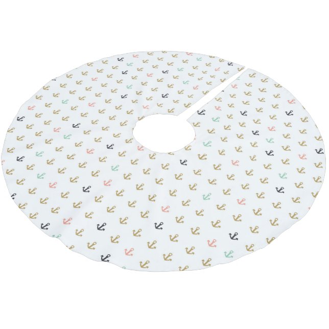 Mini Anchor Mönster Julgransmatta Borstad Polyester (Vinklad)