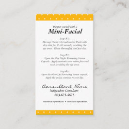 Mini- ansikts- anvisningskort visitkort